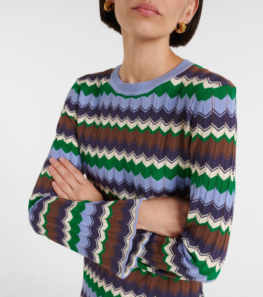 Mylene chevron cotton minidress | Rixo
