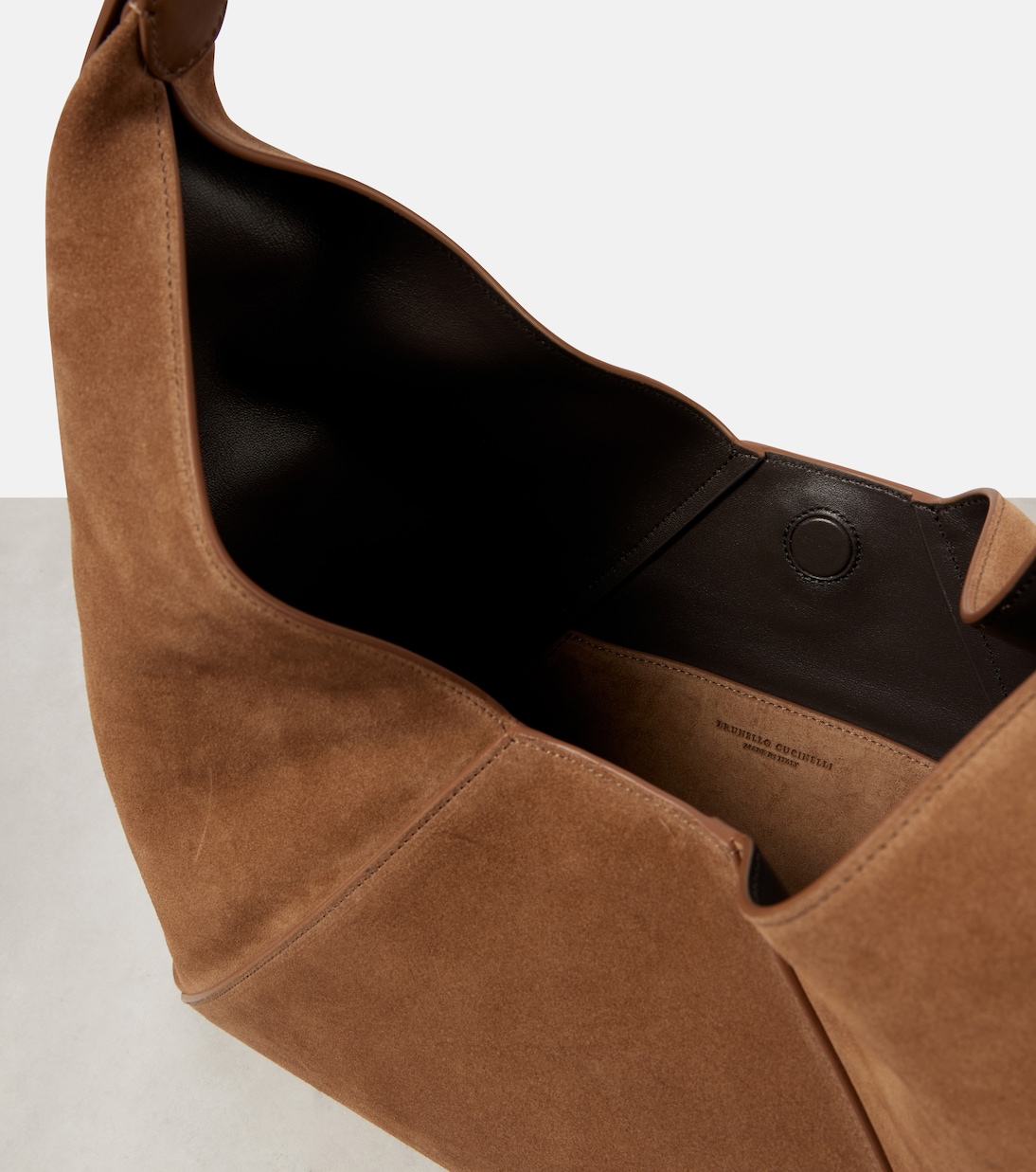Borsa a spalla Large in suede | Brunello Cucinelli