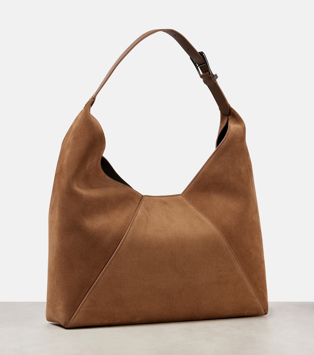 Borsa a spalla Large in suede | Brunello Cucinelli