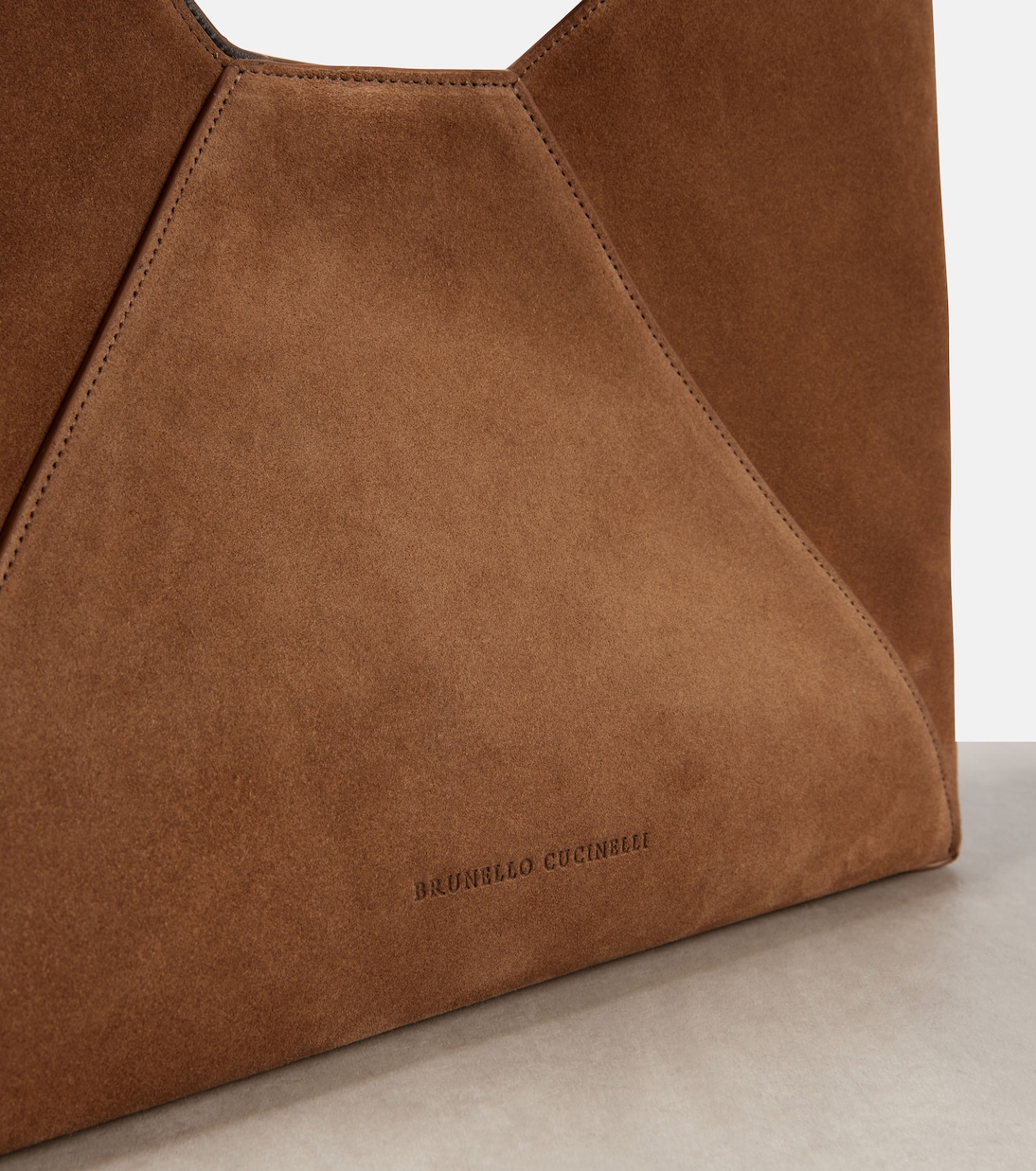 Borsa a spalla Large in suede | Brunello Cucinelli