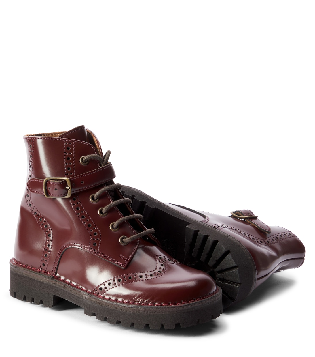 Brushed leather lace-up boots | PèPè