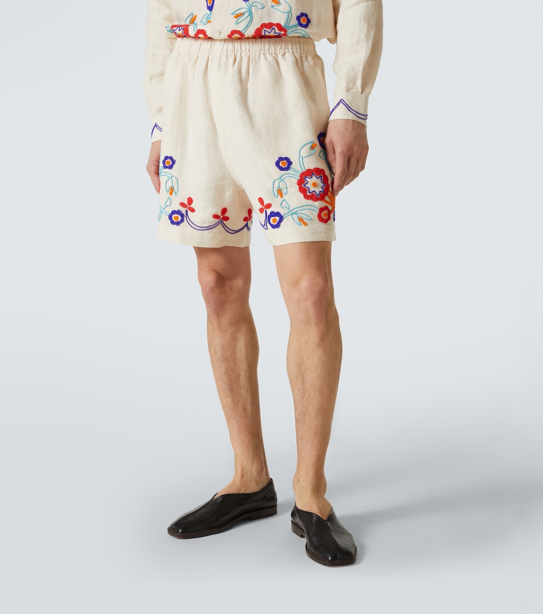 Verzierte Shorts Garden Party aus Leinen | Bode