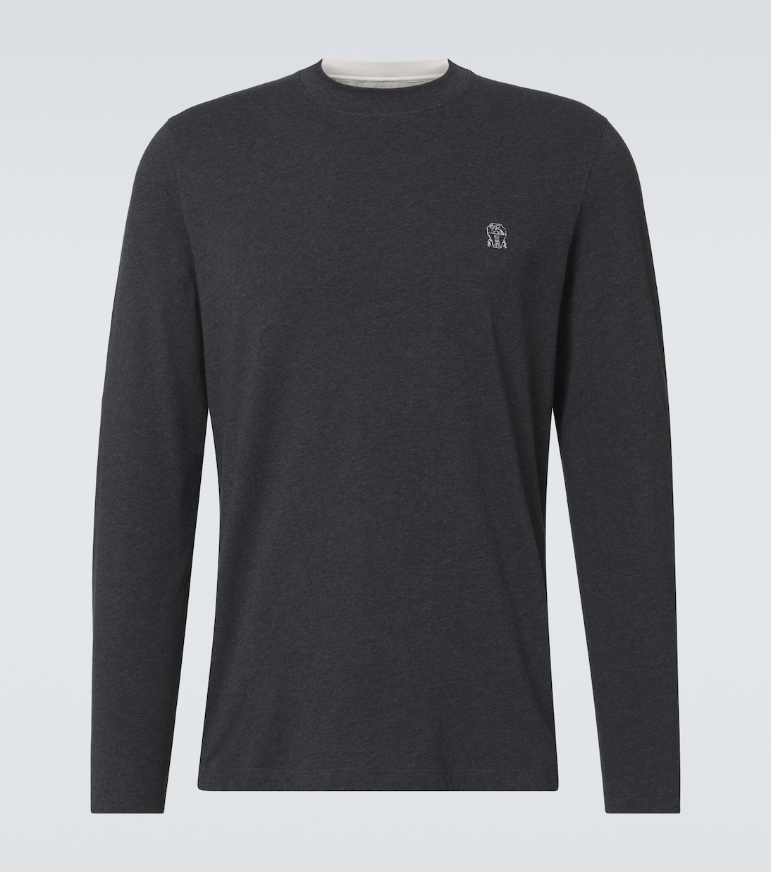 T-shirt in jersey di cotone con logo | Brunello Cucinelli