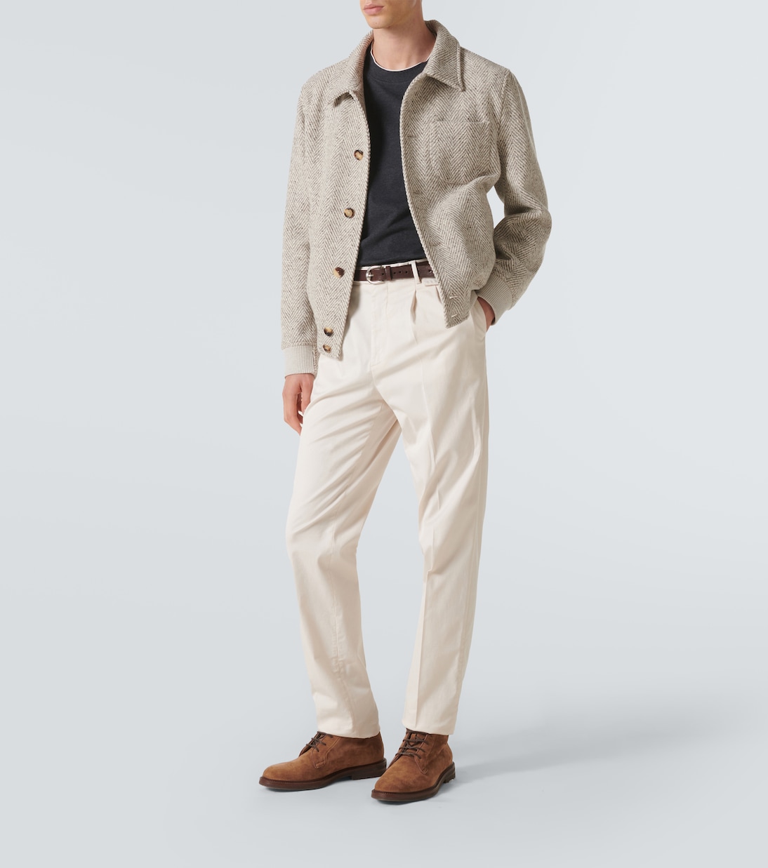 T-shirt in jersey di cotone con logo | Brunello Cucinelli