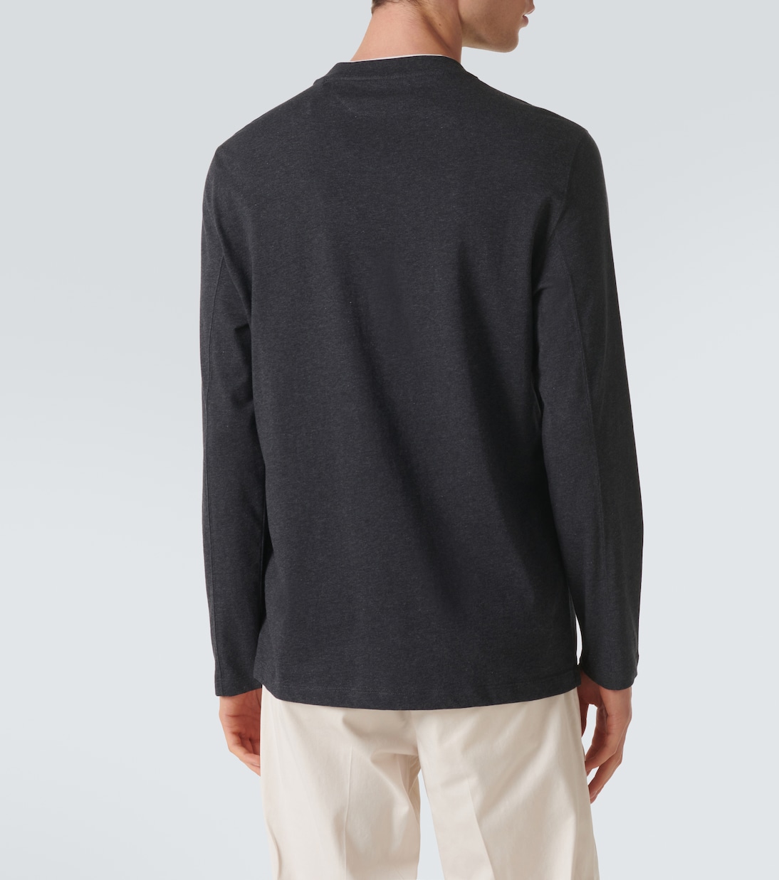 T-shirt in jersey di cotone con logo | Brunello Cucinelli