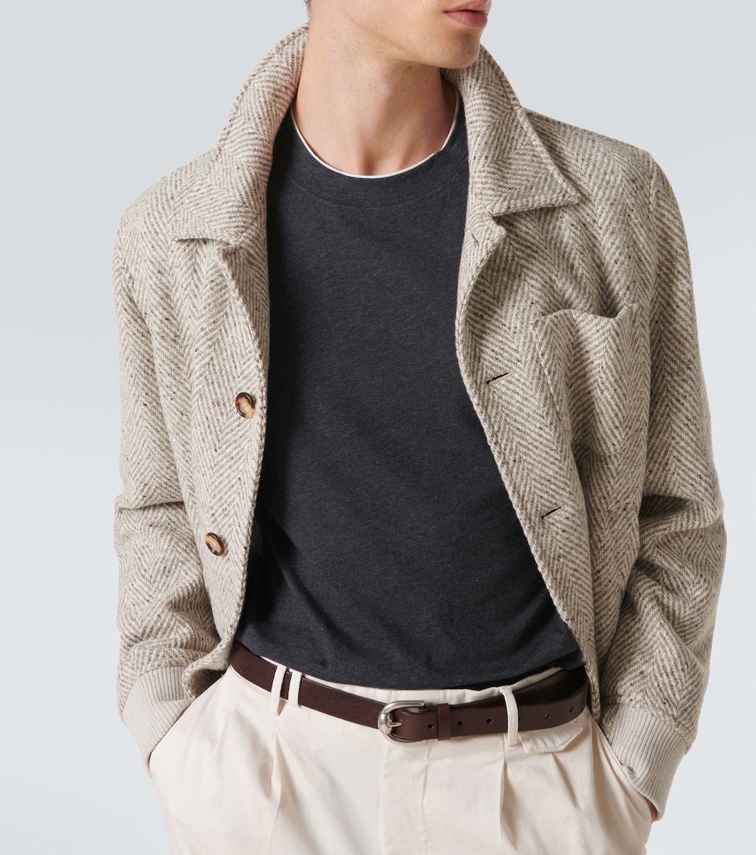 T-shirt in jersey di cotone con logo | Brunello Cucinelli