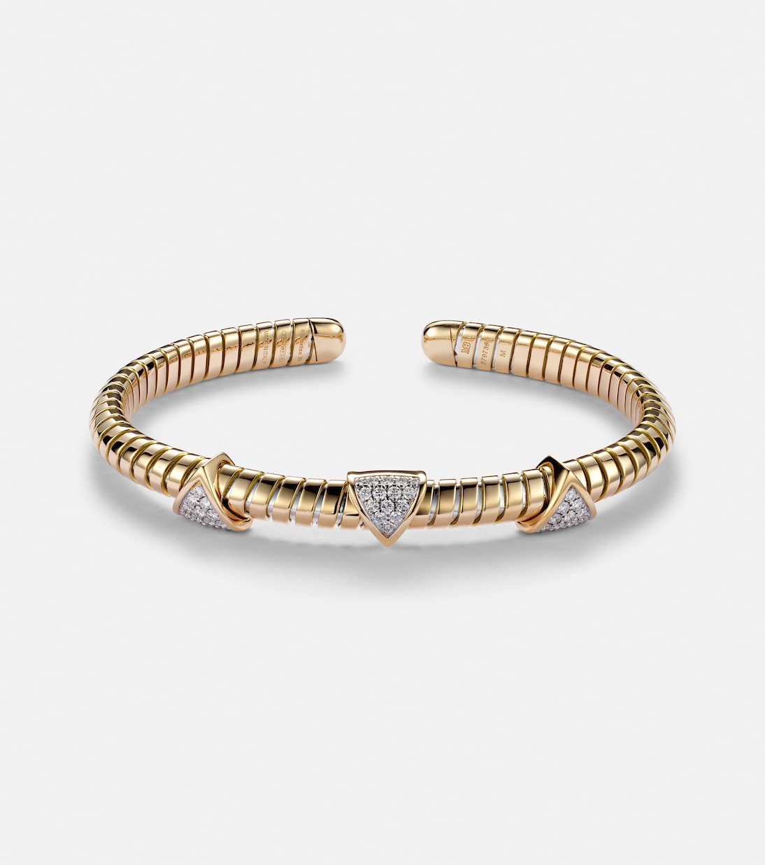Bracciale a fascia in oro 18kt con diamanti - Trisolina 3 Station by MARINA B, perfetto per i giovani