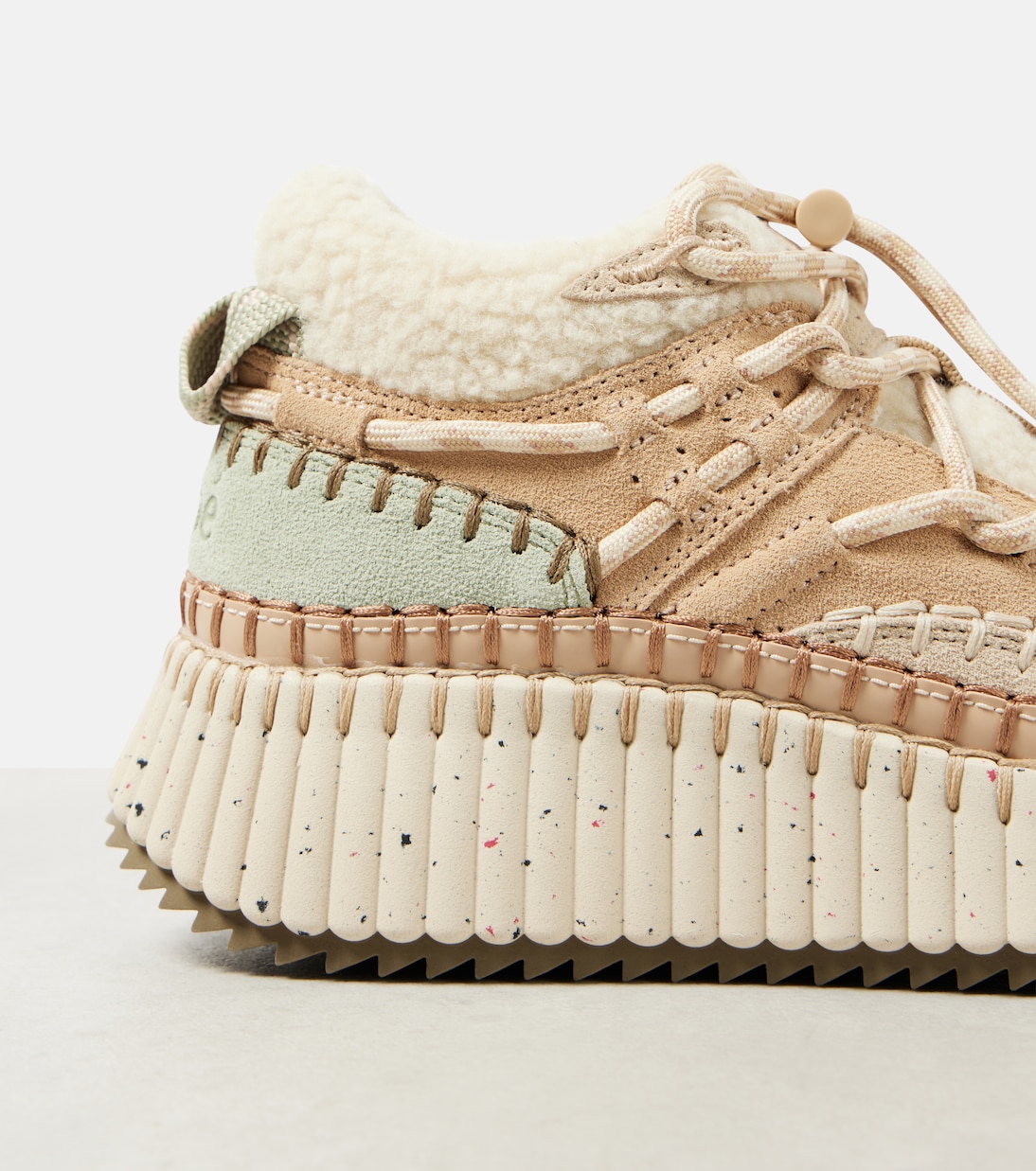 Nama shearling-lined suede sneakers | Chloé