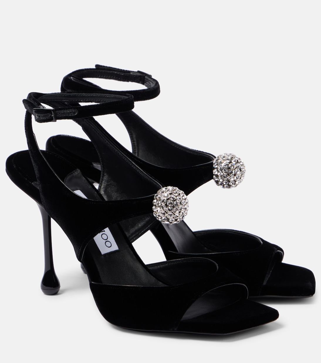 Sandali Orb 95 in velluto con cristalli | Jimmy Choo