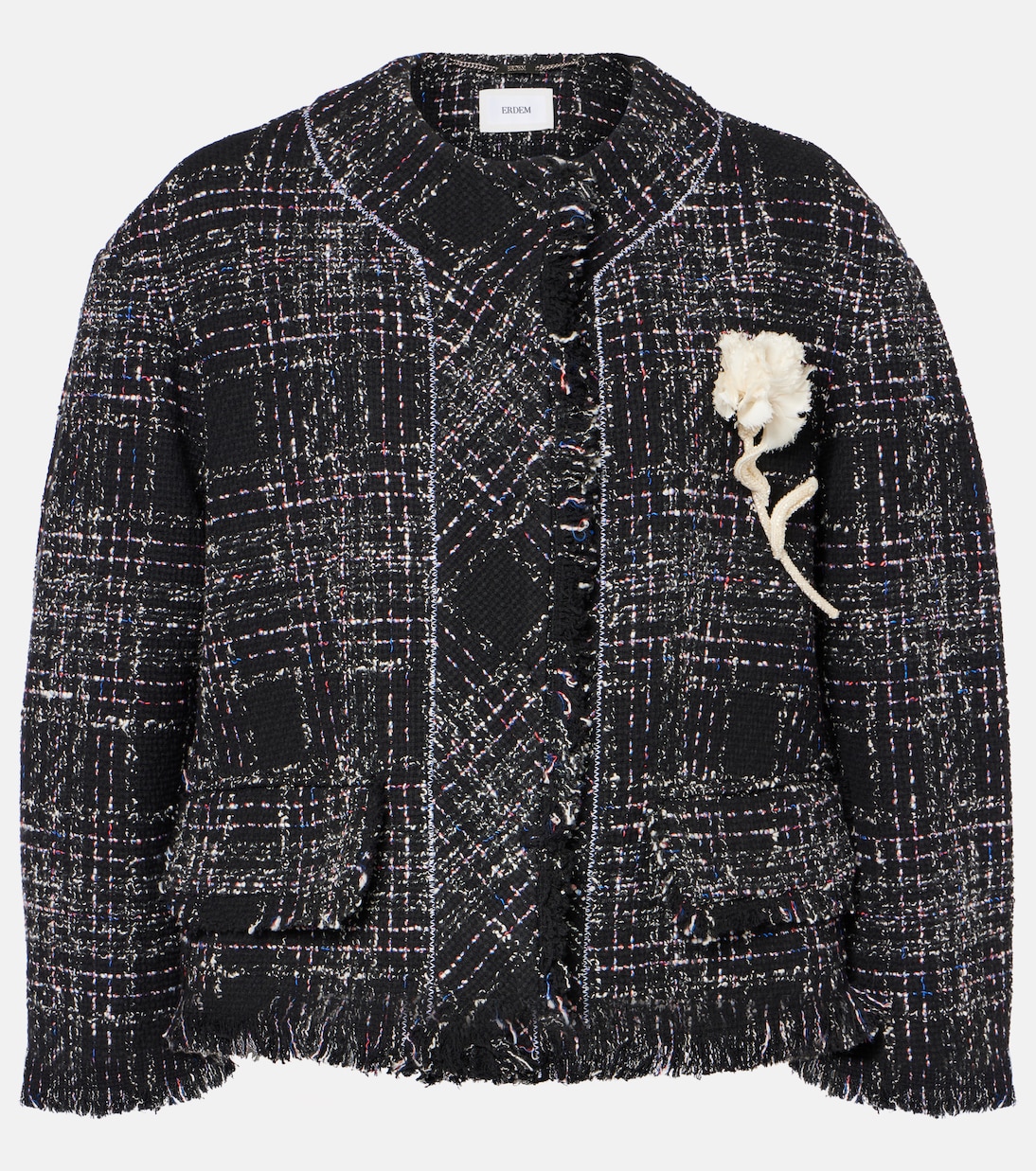 Giacca cropped in tweed di misto cotone | Erdem