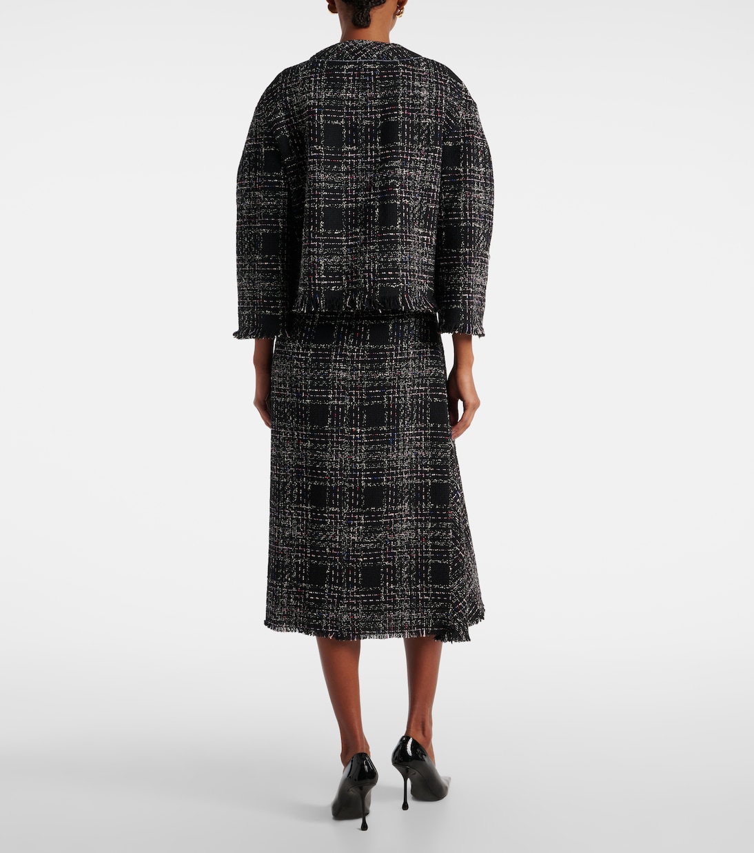 Giacca cropped in tweed di misto cotone | Erdem