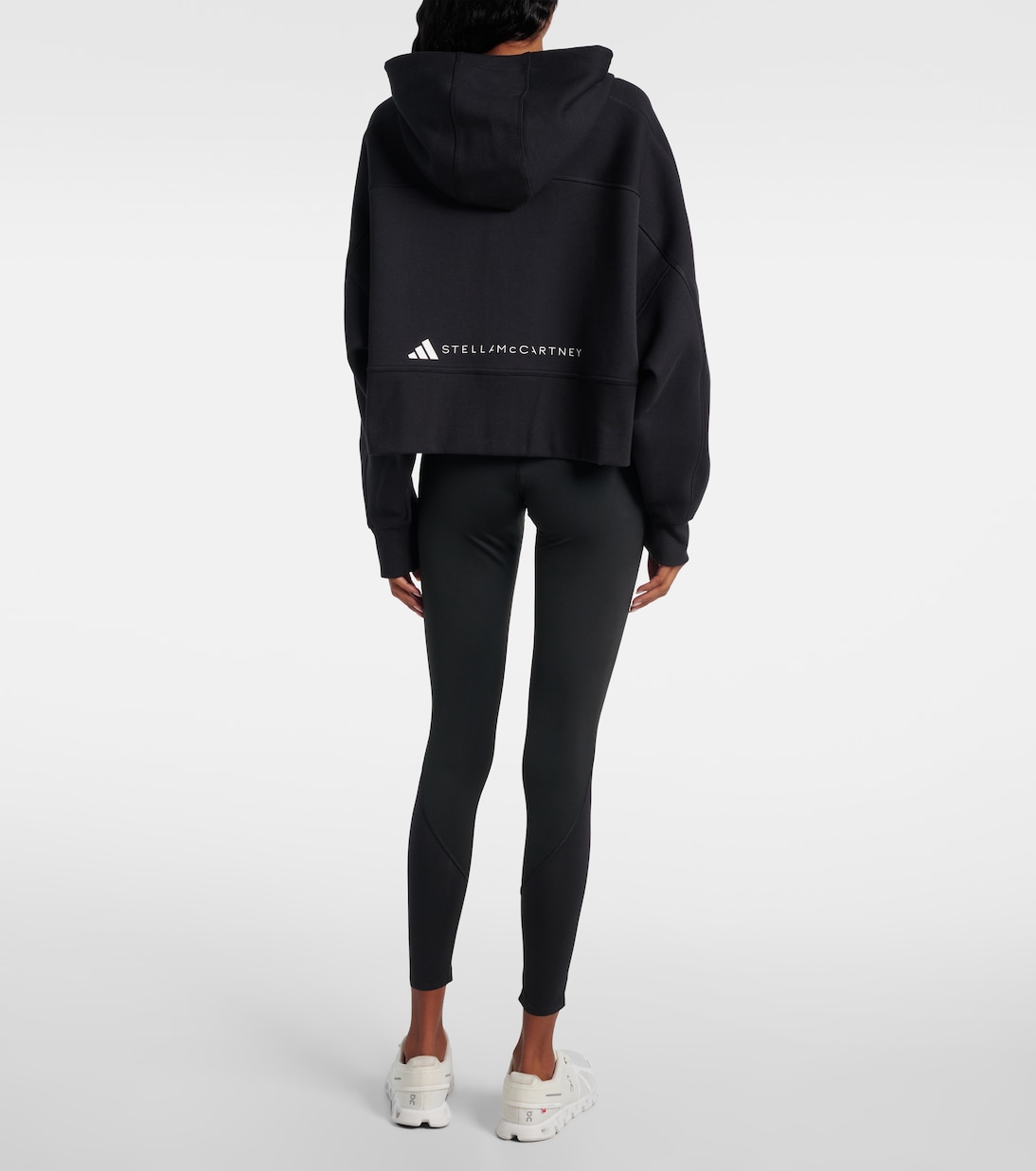 Cropped cotton-blend jersey zip-up hoodie | Adidas by Stella McCartney