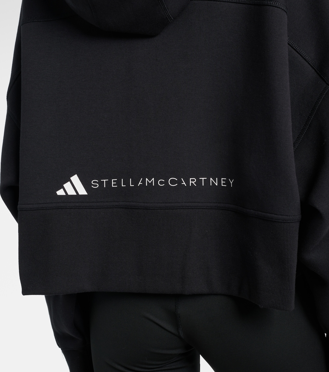 Cropped cotton-blend jersey zip-up hoodie | Adidas by Stella McCartney