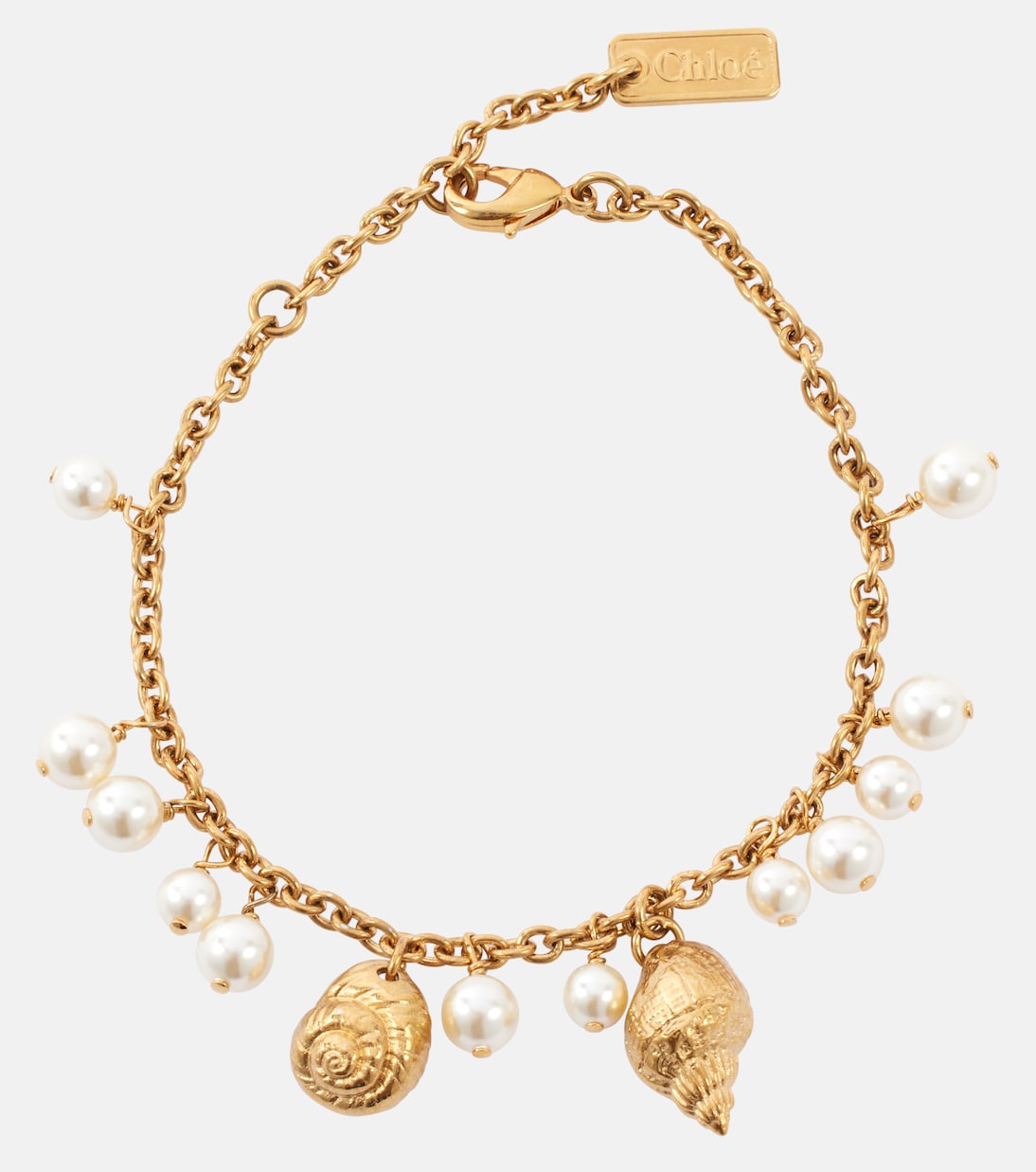 Braccialetto con perle finte e dettagli a conchiglia, stile giovanile CHLOÉ