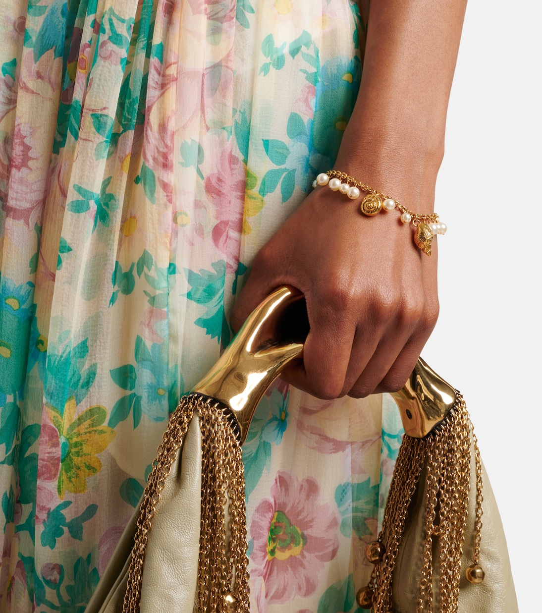 Braccialetto con perle finte e dettagli a conchiglia, stile giovanile CHLOÉ