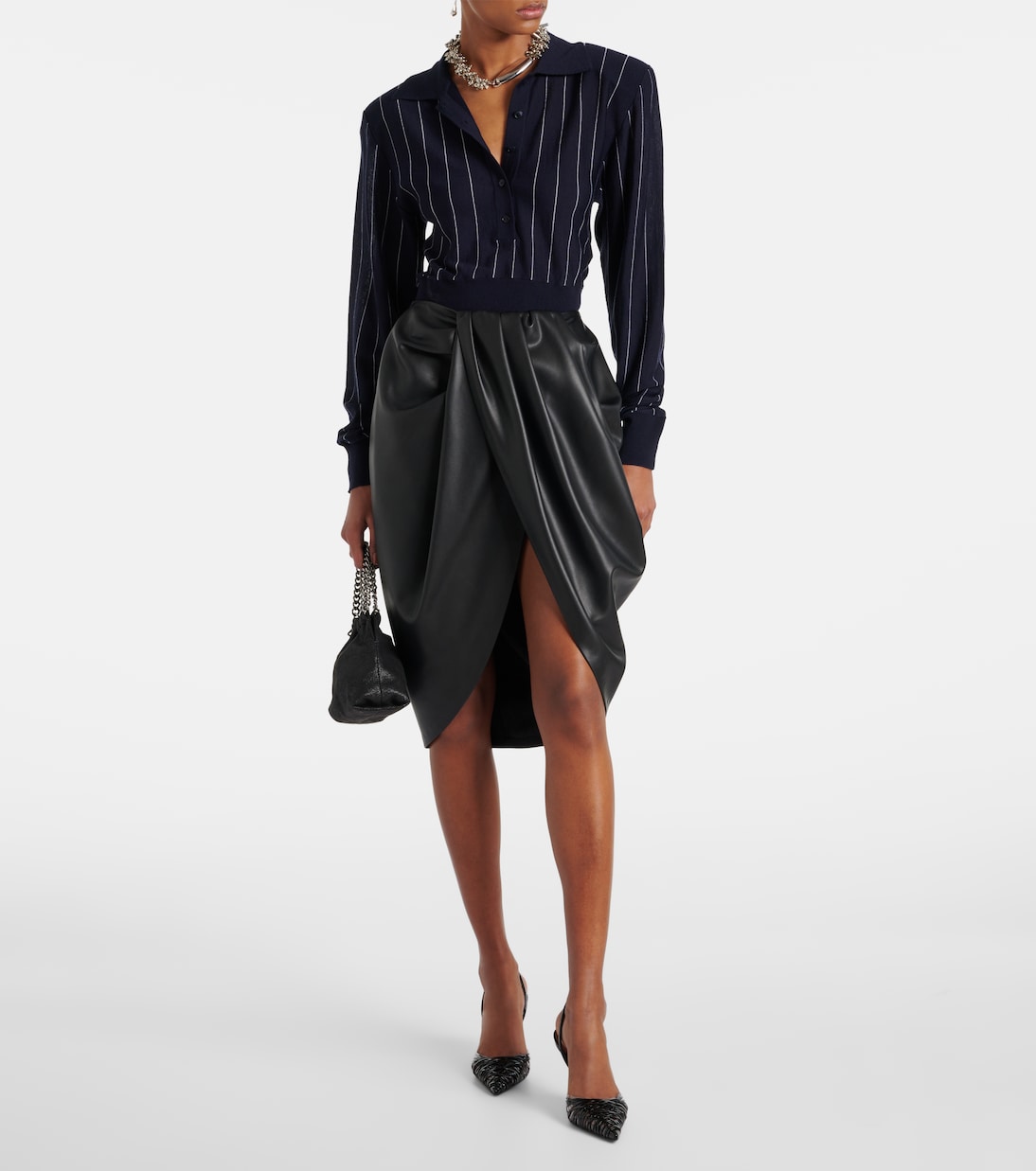 Lori 90 patent leather and PVC slingback pumps | Amina Muaddi