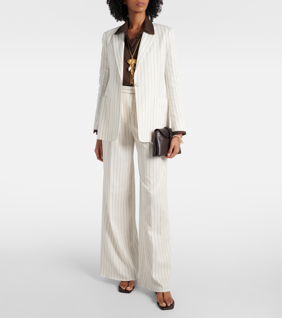 Blazer Jadi rayé en coton et lin | Max Mara