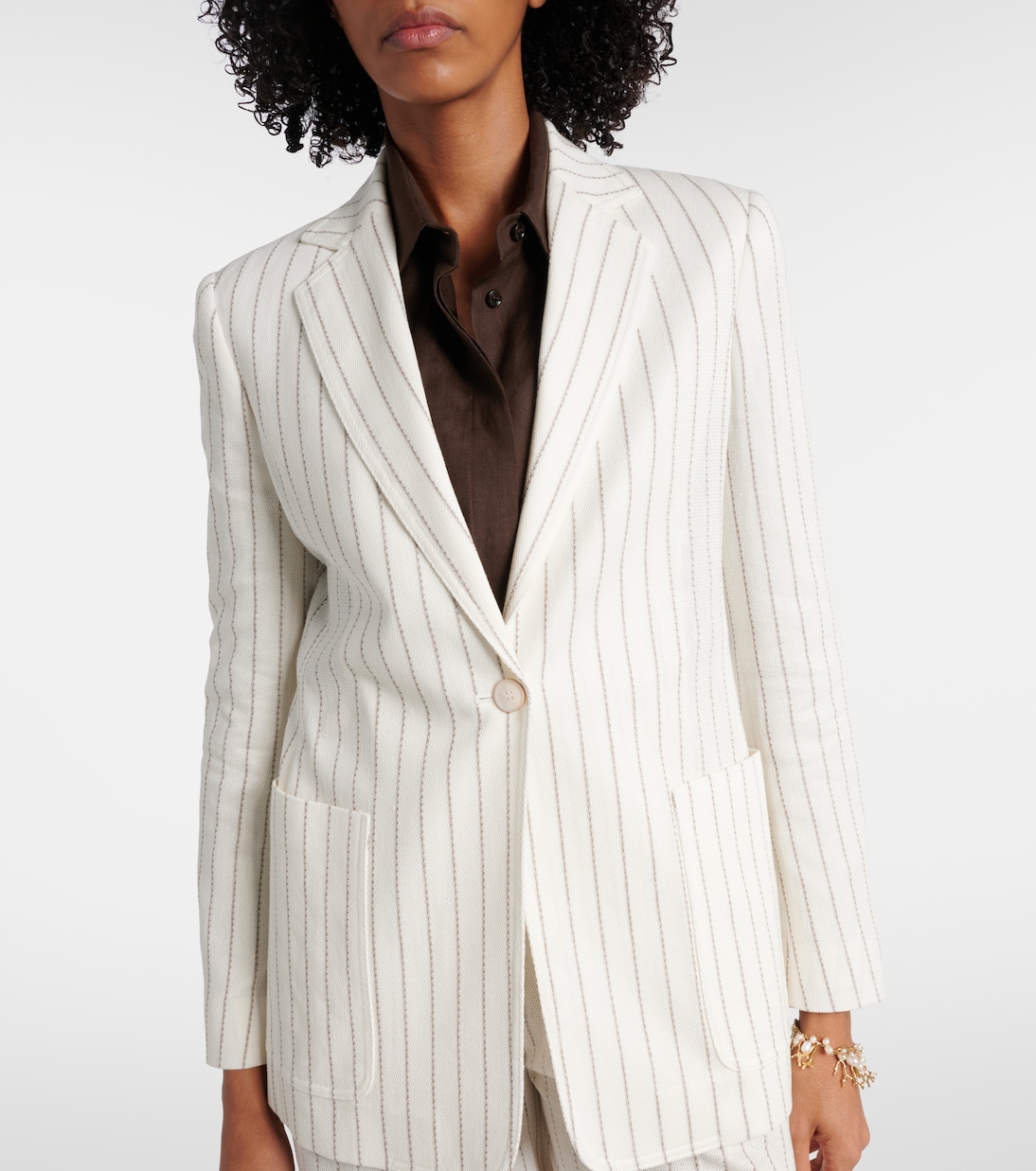 Blazer Jadi rayé en coton et lin | Max Mara