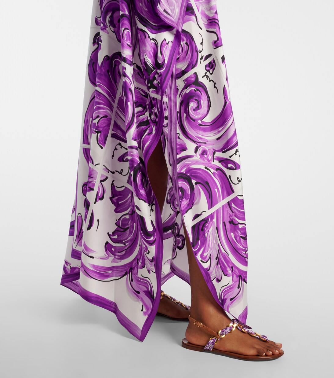Abito mare Majolica in twill di seta | Dolce&Gabbana