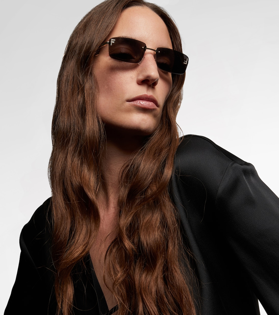 Lunettes de soleil Fendi First Crystal rectangulaires  | Fendi