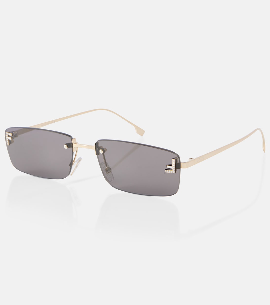 Fendi First Crystal rectangular sunglasses | Fendi