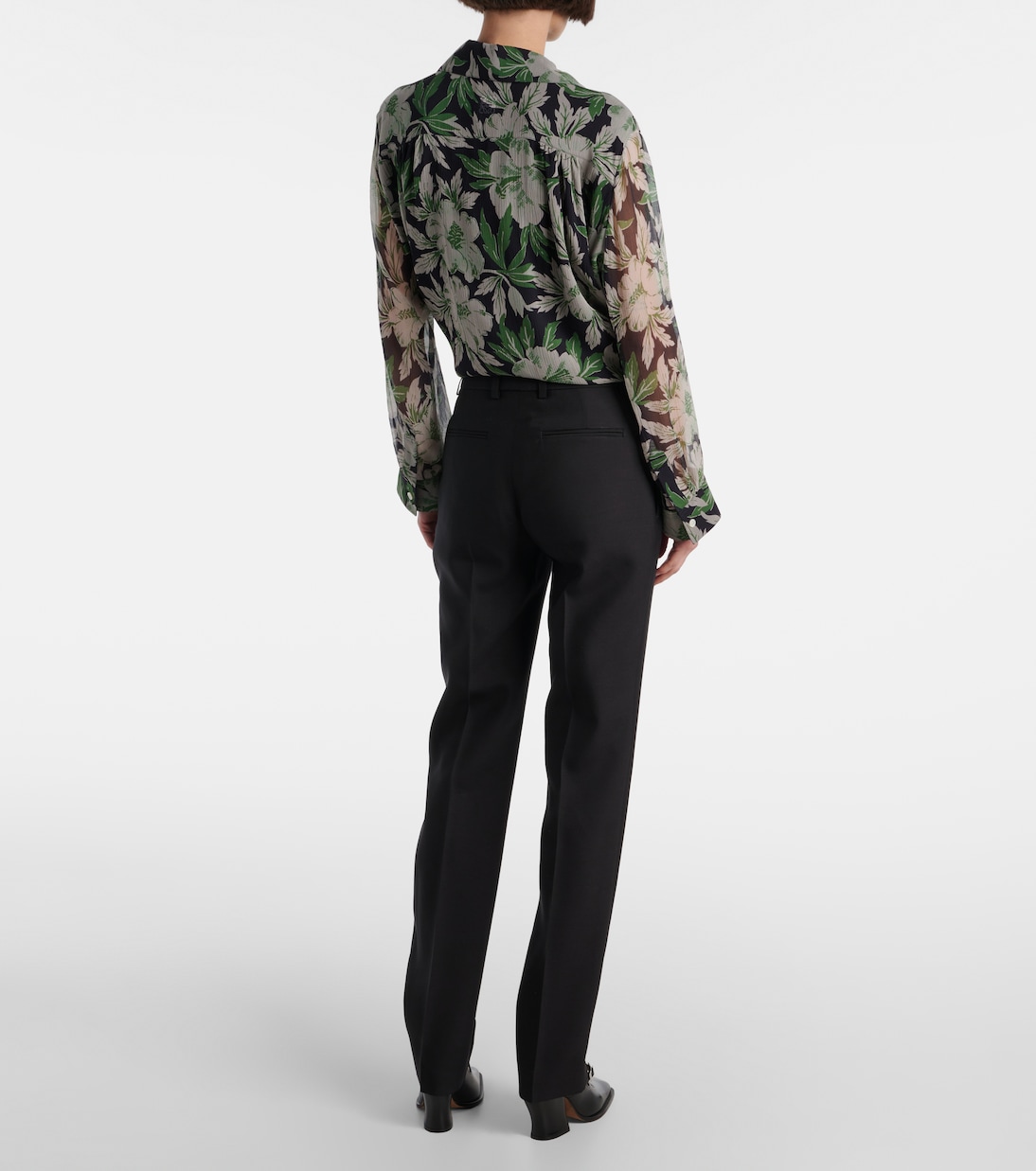 Pantaloni regular in lana e seta | Loewe