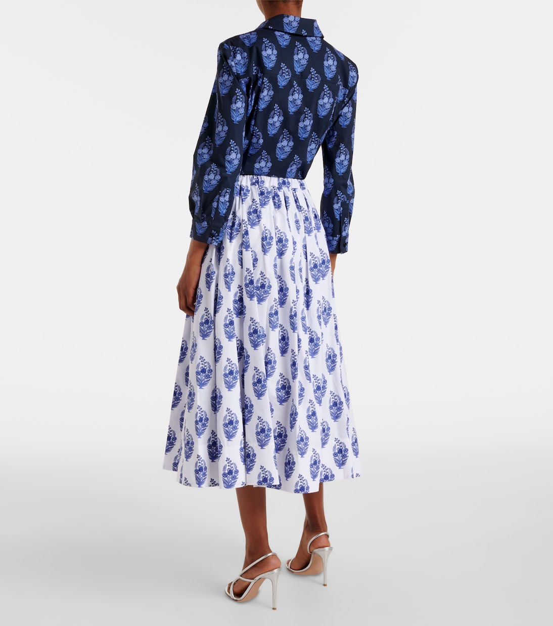 Floral cotton-blend midi skirt | Carolina Herrera
