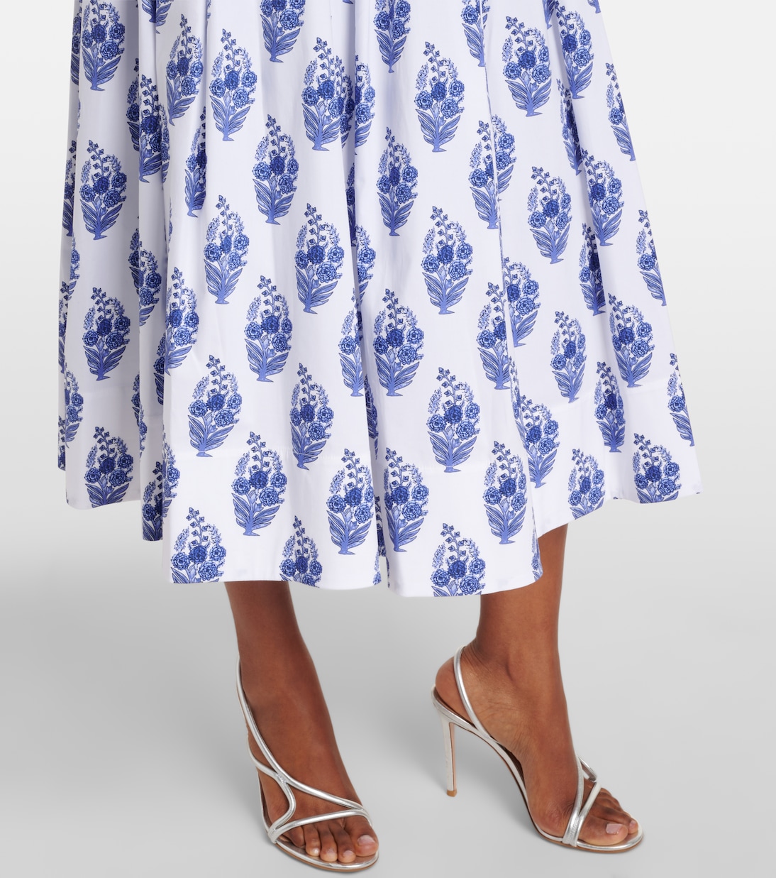 Floral cotton-blend midi skirt | Carolina Herrera