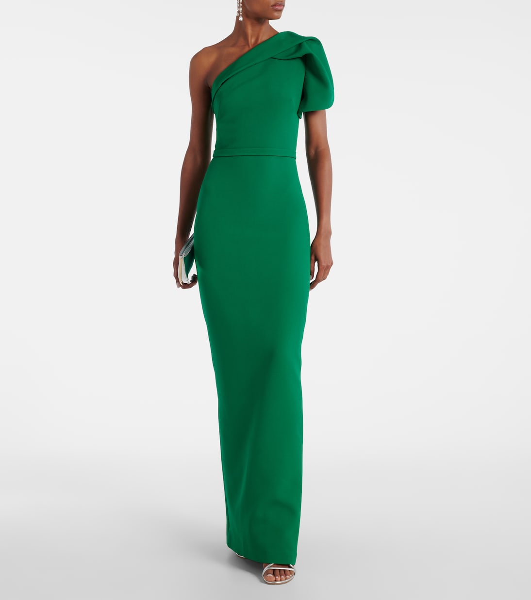 One-shoulder crêpe gown | Safiyaa