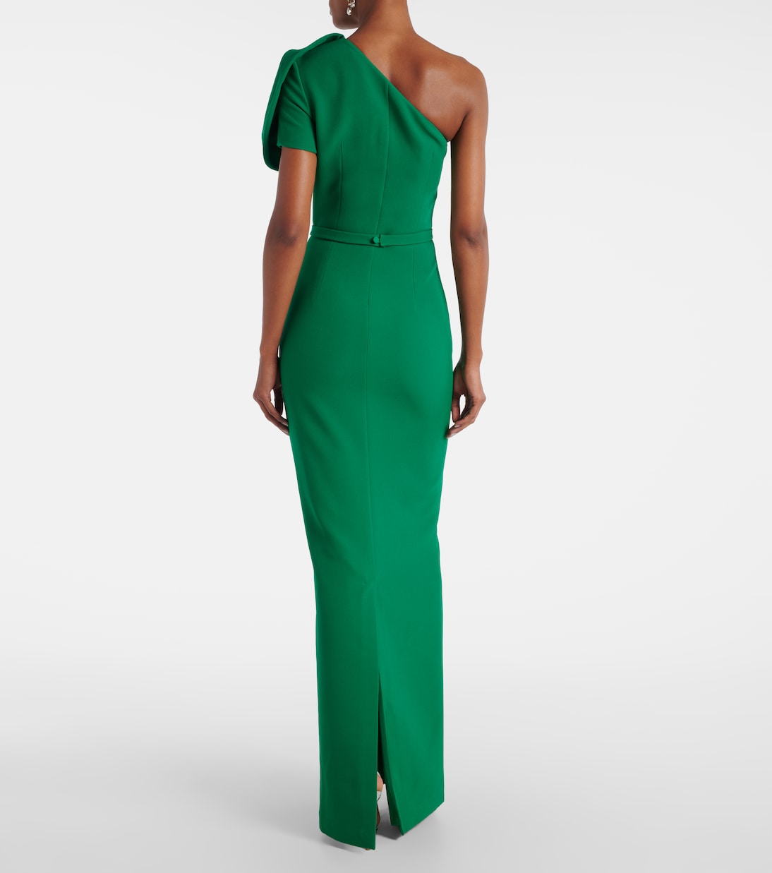 One-shoulder crêpe gown | Safiyaa