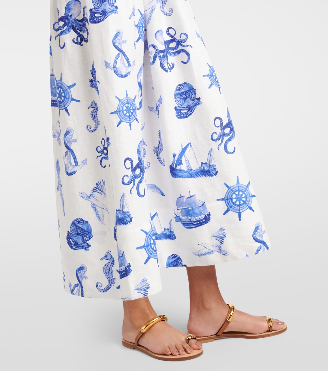 Vestido midi de lino estampado | Farm Rio