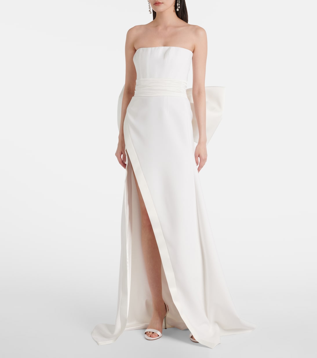 Bridal Nefertiti bow-detail satin gown | The New Arrivals Ilkyaz Ozel