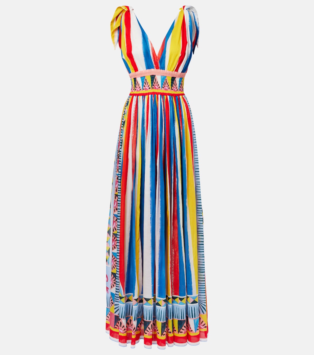 Vestido largo de algodón a rayas | Dolce&Gabbana