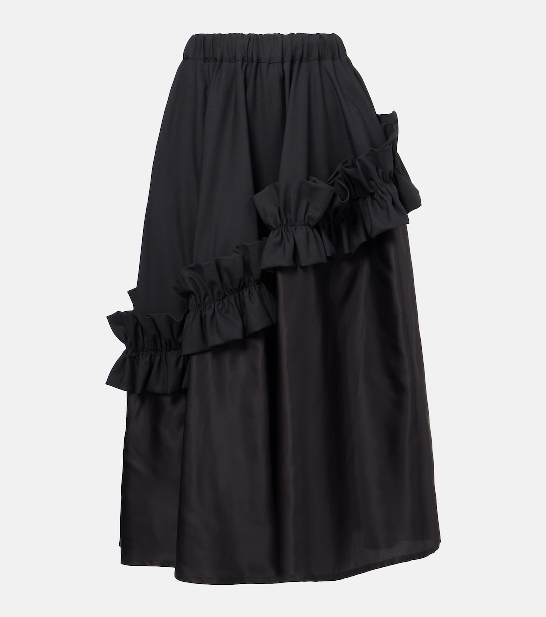 Ruffled wool midi skirt | Noir Kei Ninomiya