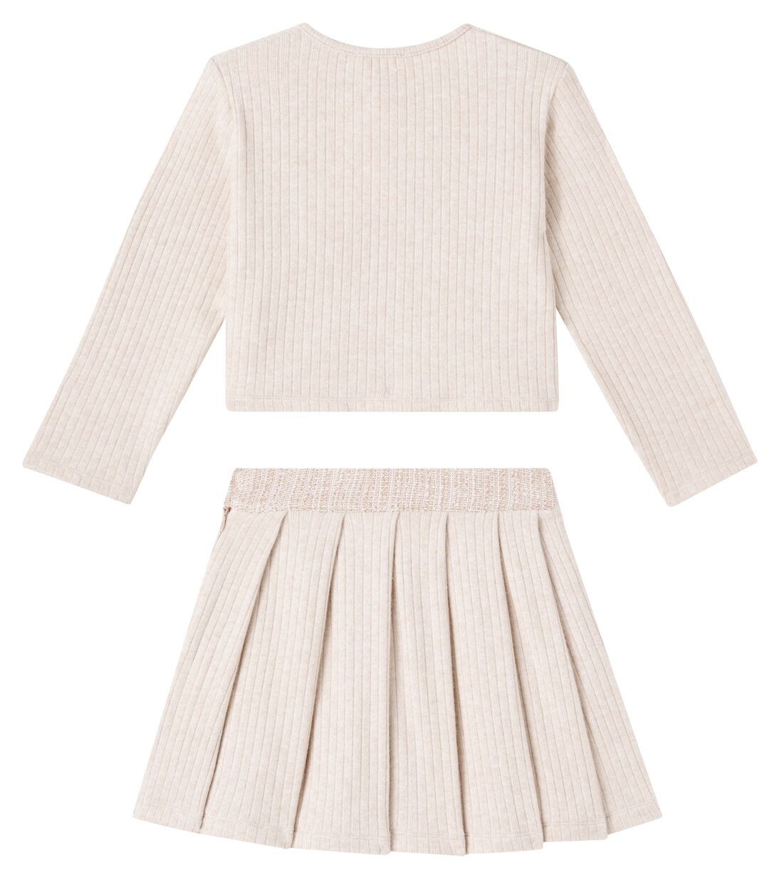 Ribbed-knit cardigan and skirt set | Patachou