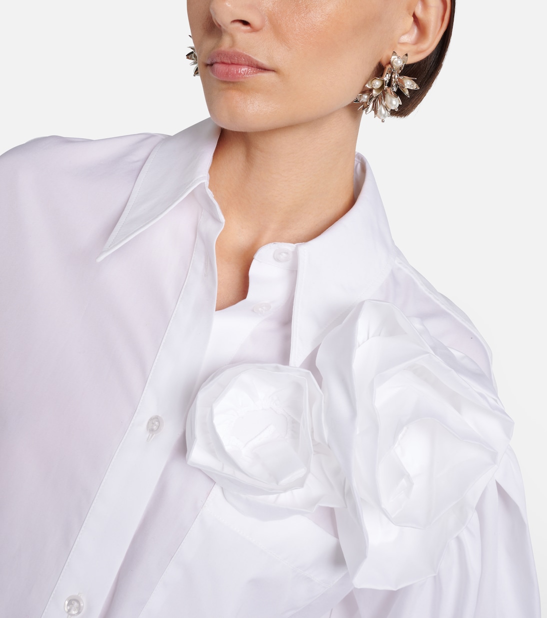 Floral faux pearls hoop earrings | Simone Rocha
