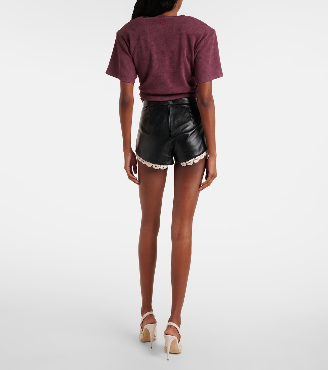 Shorts de piel con encaje | Magda Butrym