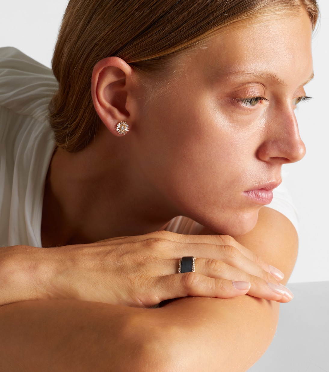 Midi 18kt gold tech ring jackets with diamonds | Suzanne Kalan