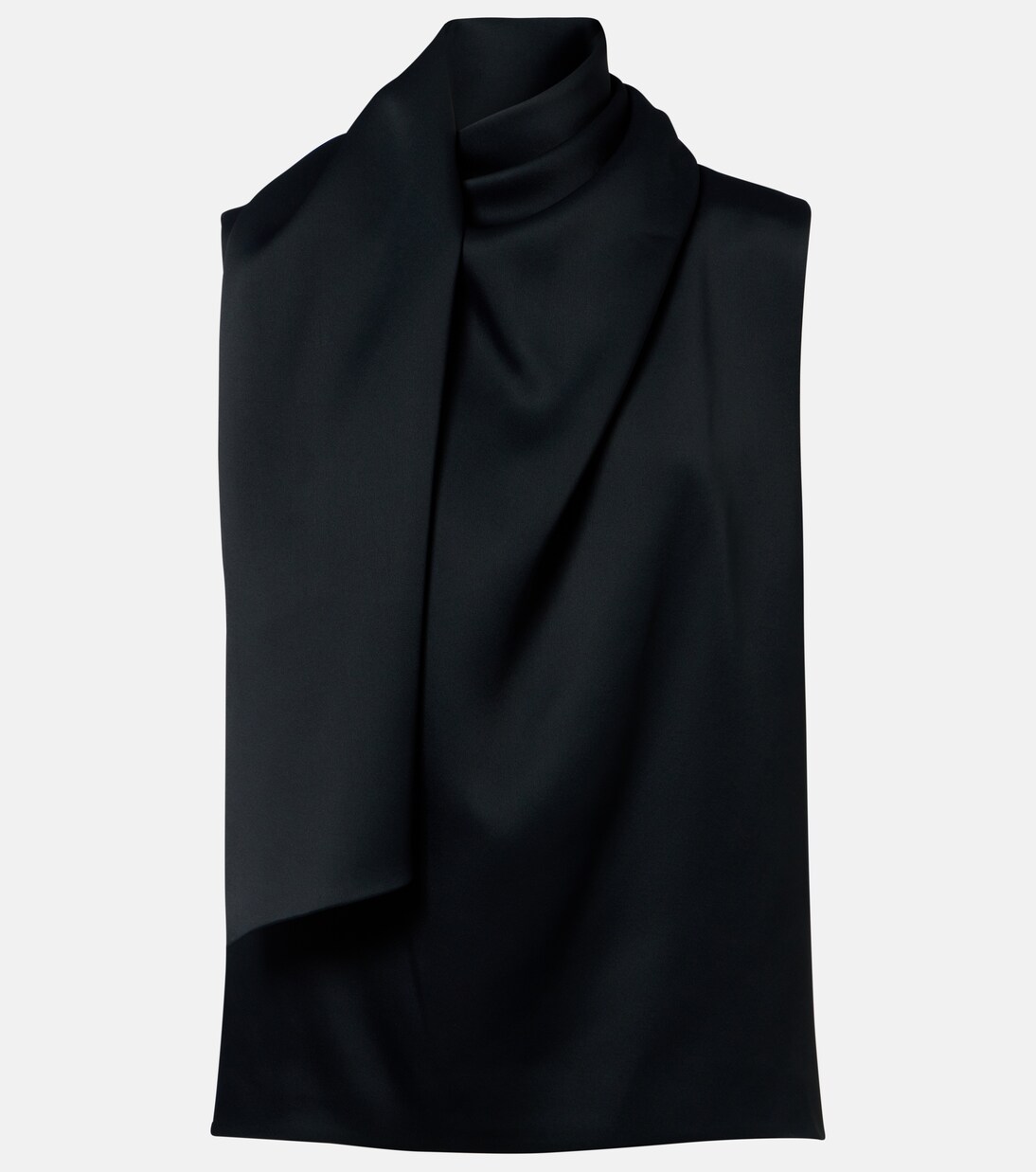 Loe 스카프 디테일 크레이프 새틴 탑 | Khaite