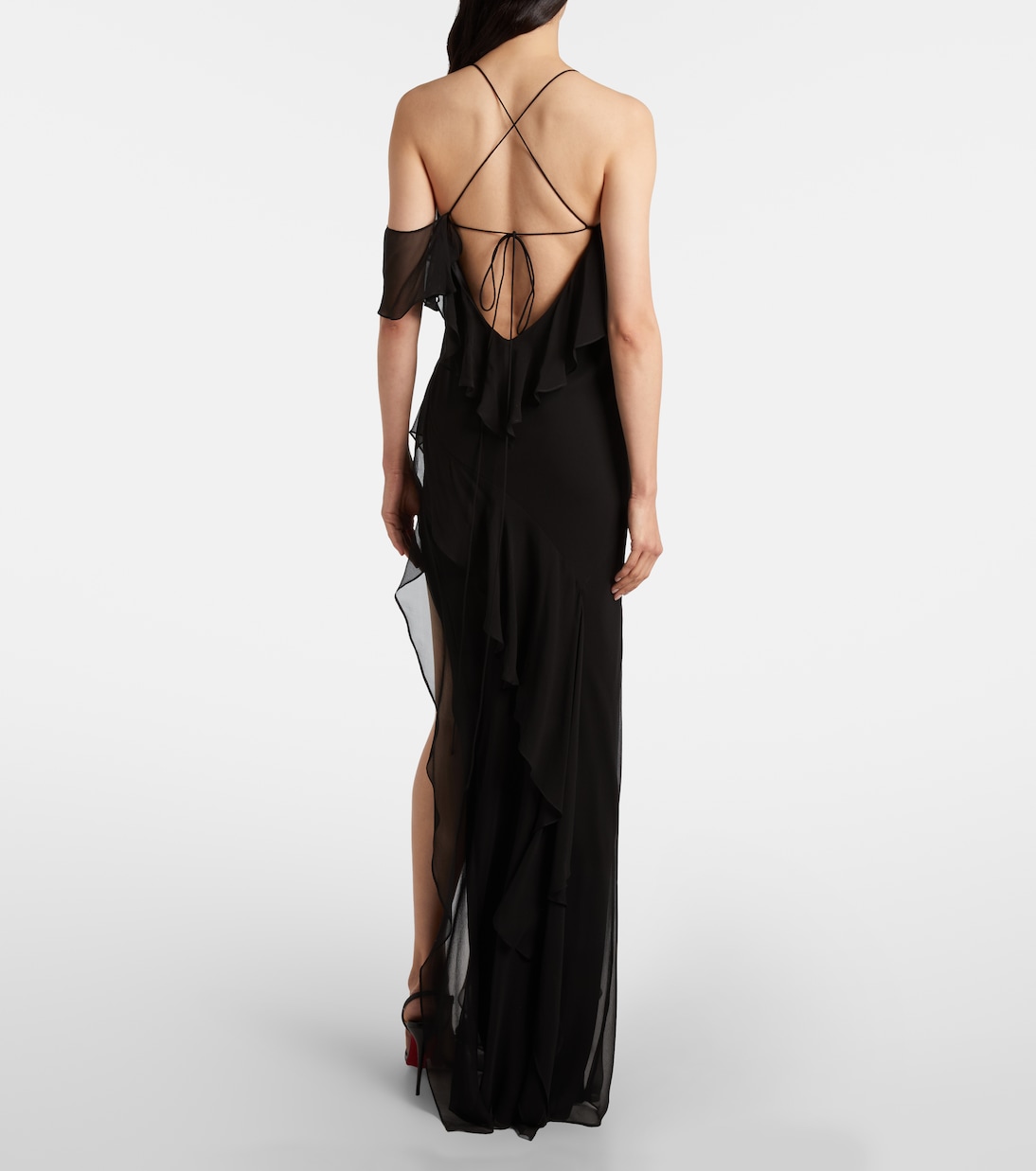 Ruffled silk chiffon maxi dress | The Sei