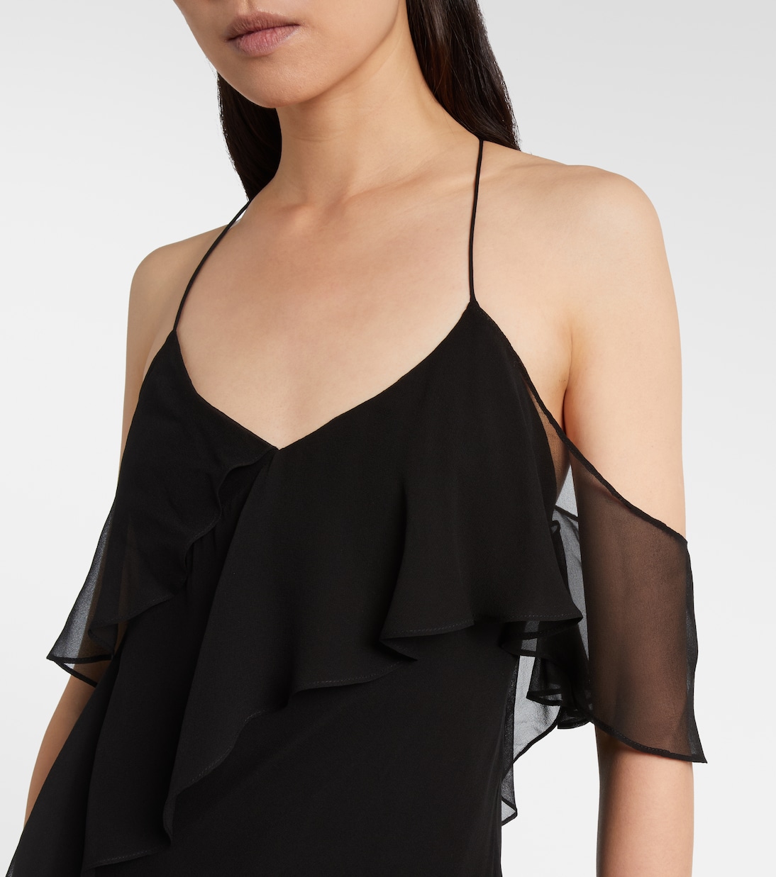 Ruffled silk chiffon maxi dress | The Sei