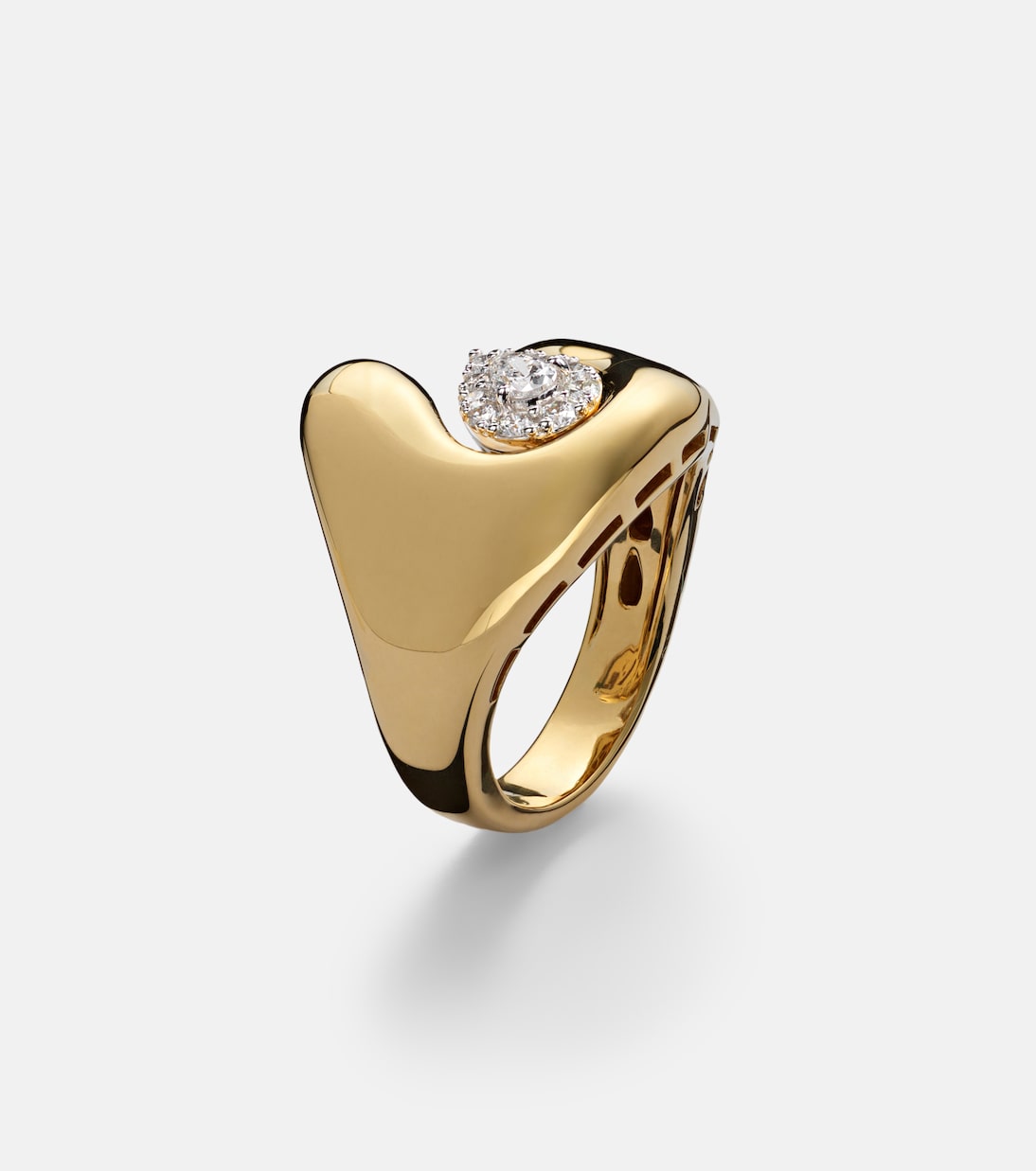 Golden Strada 18kt gold ring with diamonds | Yeprem