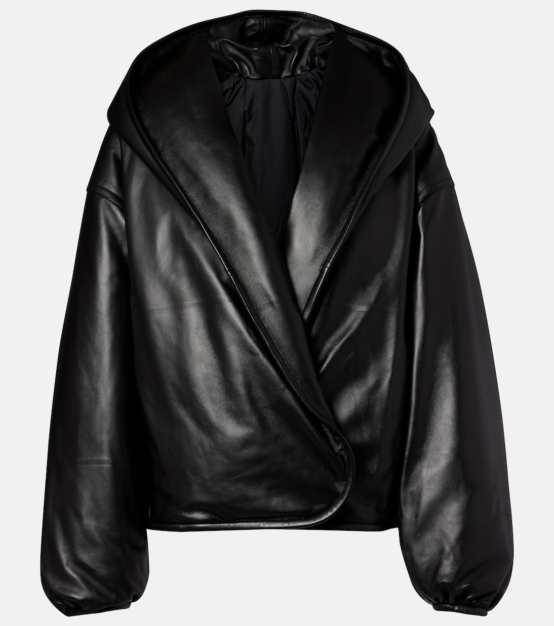 Hooded leather bomber jacket | Alaïa
