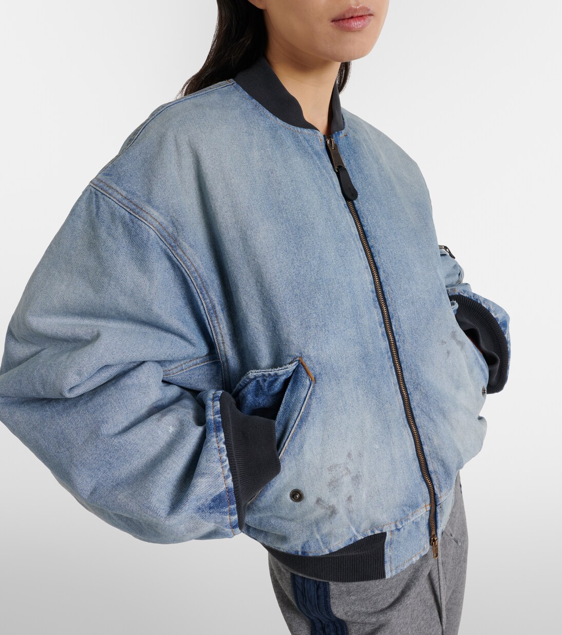 크롭 데님 보머 재킷 | Balenciaga