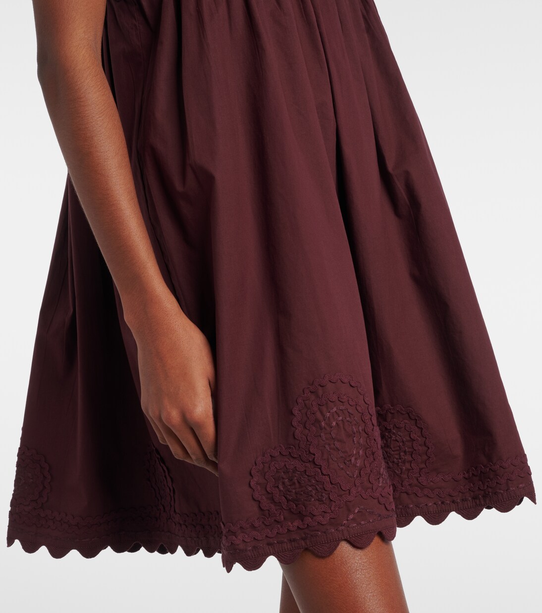 Scalloped cotton poplin minidress | Juliet Dunn