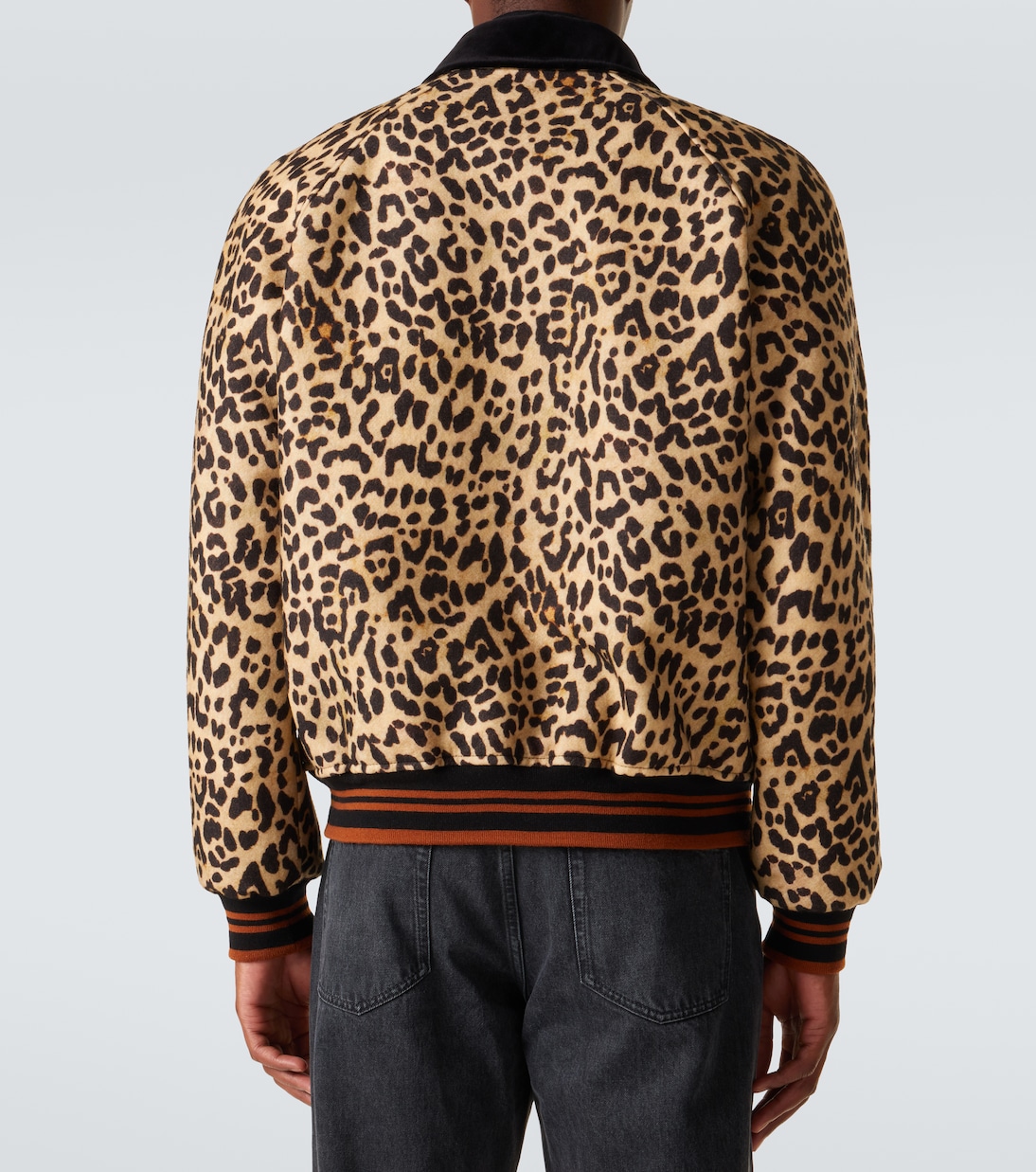 VGold leopard-print wool blouson jacket | Valentino