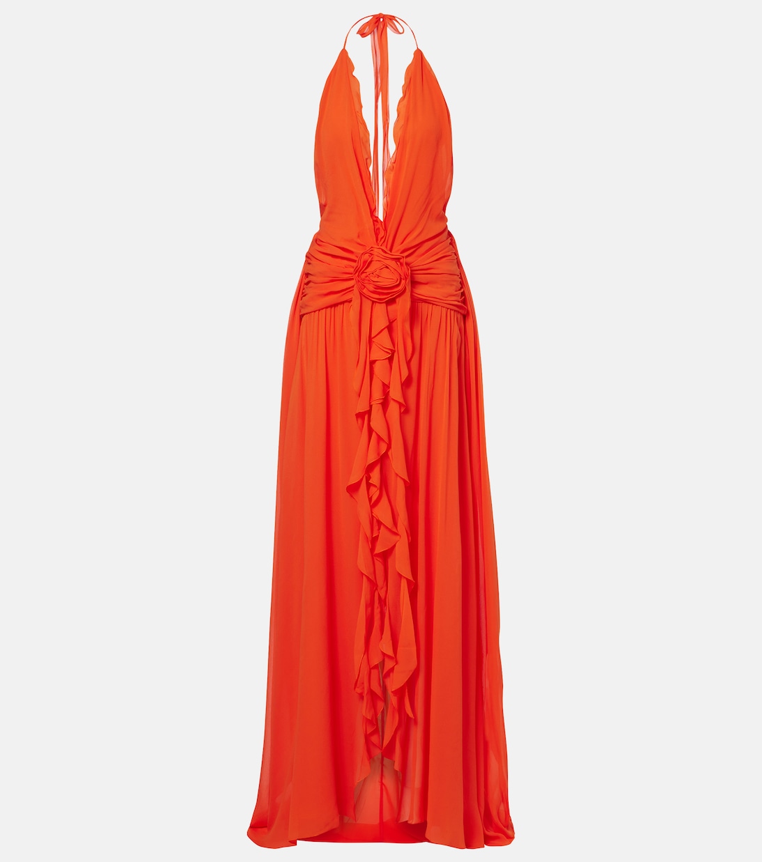 Vestido de fiesta de georgette con volantes | Blumarine