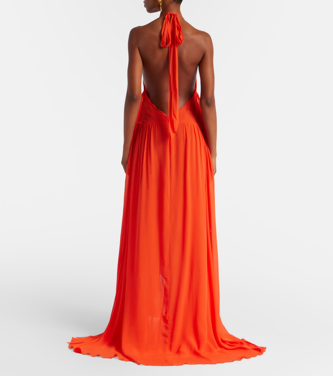 Vestido de fiesta de georgette con volantes | Blumarine