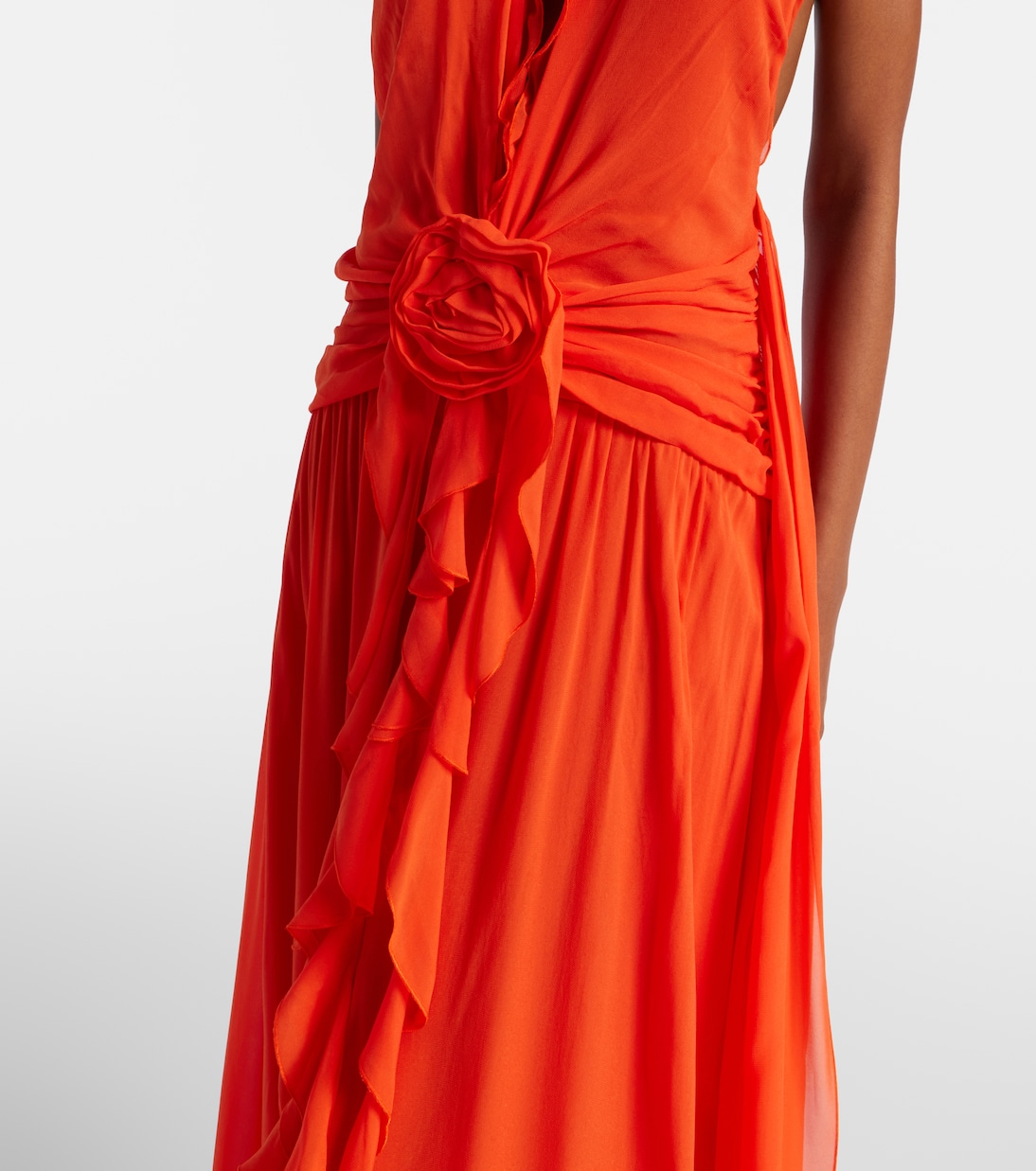 Vestido de fiesta de georgette con volantes | Blumarine