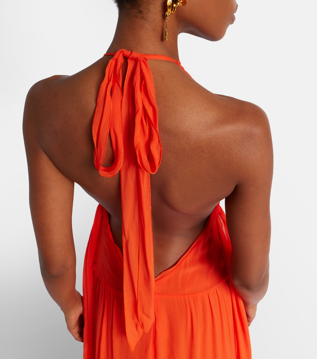 Vestido de fiesta de georgette con volantes | Blumarine